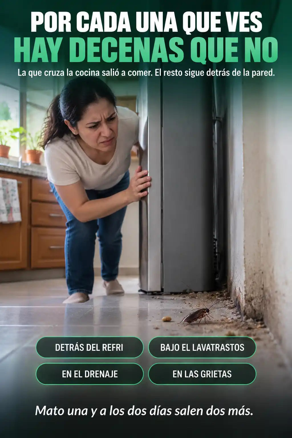 Por cada cucaracha que ves puede haber muchas más detrás de la pared